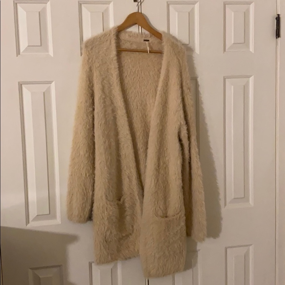 Free People Faux Fur Cardigan